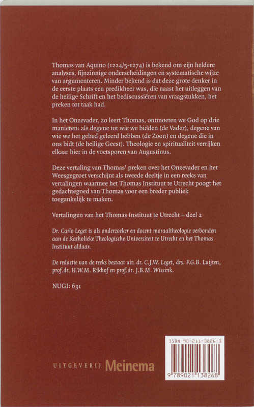 Vertalingen van het Thomas Instituut te Utrecht 2 -   Over het Onzevader en Weesgegroet achterkant