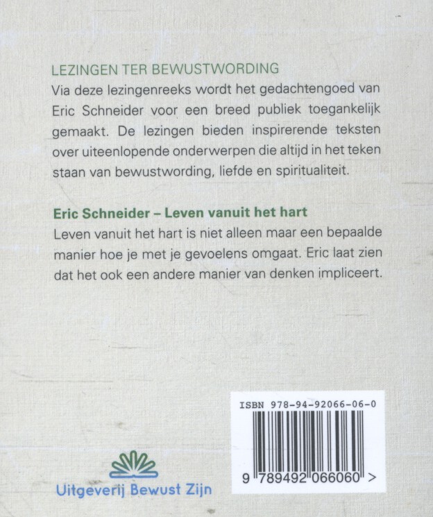 Leven vanuit het hart / Lezingen ter bewustwording / 1 achterkant