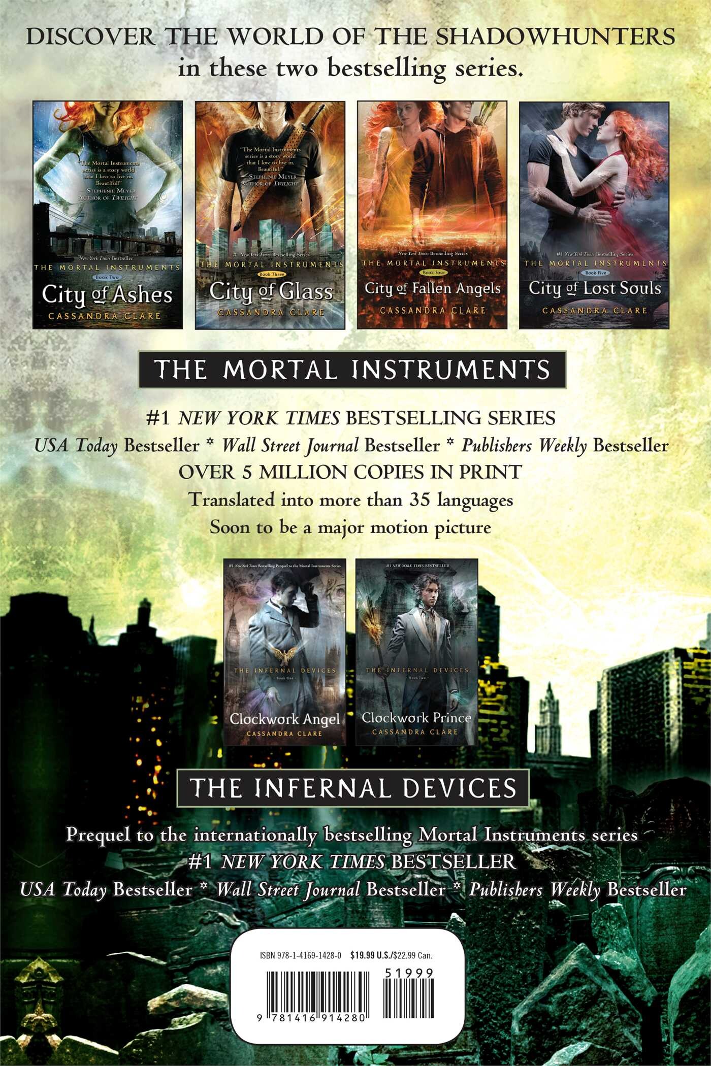 City of Bones / The Mortal Instruments achterkant