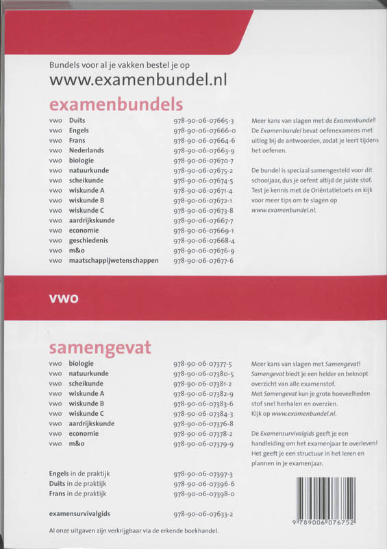 Examenbundel  / Vwo Natuurkunde 2011/2012 achterkant