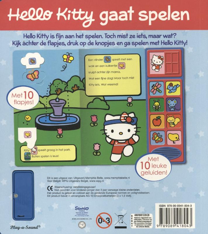 Hello Kitty- Gaat Spelen Geluidenboek achterkant