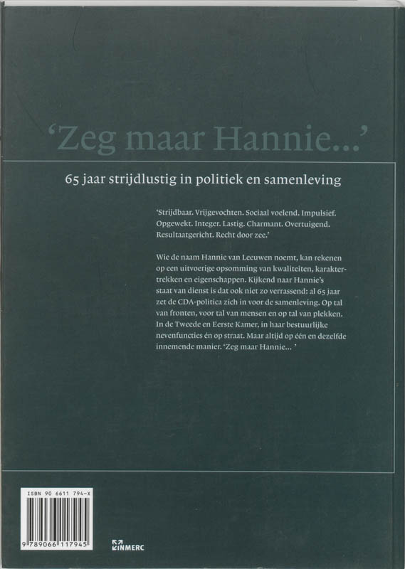 Zeg Maar Hannie achterkant