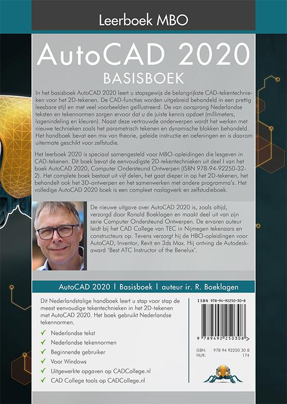 AutoCAD 2020 Basisboek MBO Leerboek achterkant