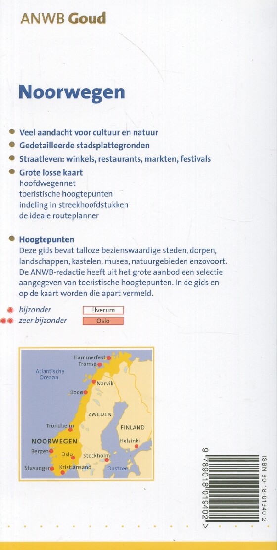 Noorwegen / ANWB goud achterkant