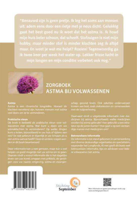 Zorgboek Astma bij volwassenen / Zorgboek achterkant