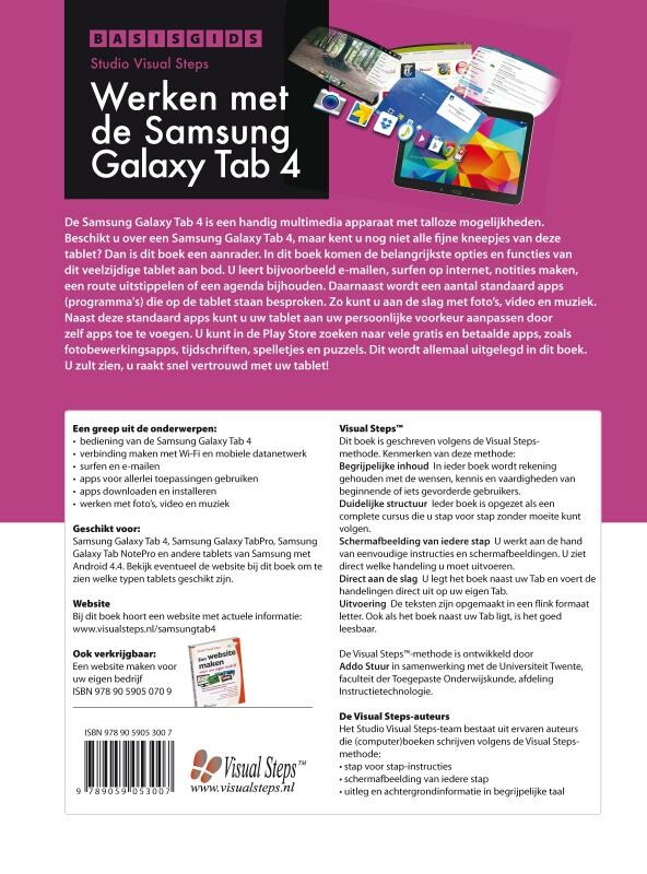 Basisgids werken met de Samsung Galaxy Tab 4 achterkant