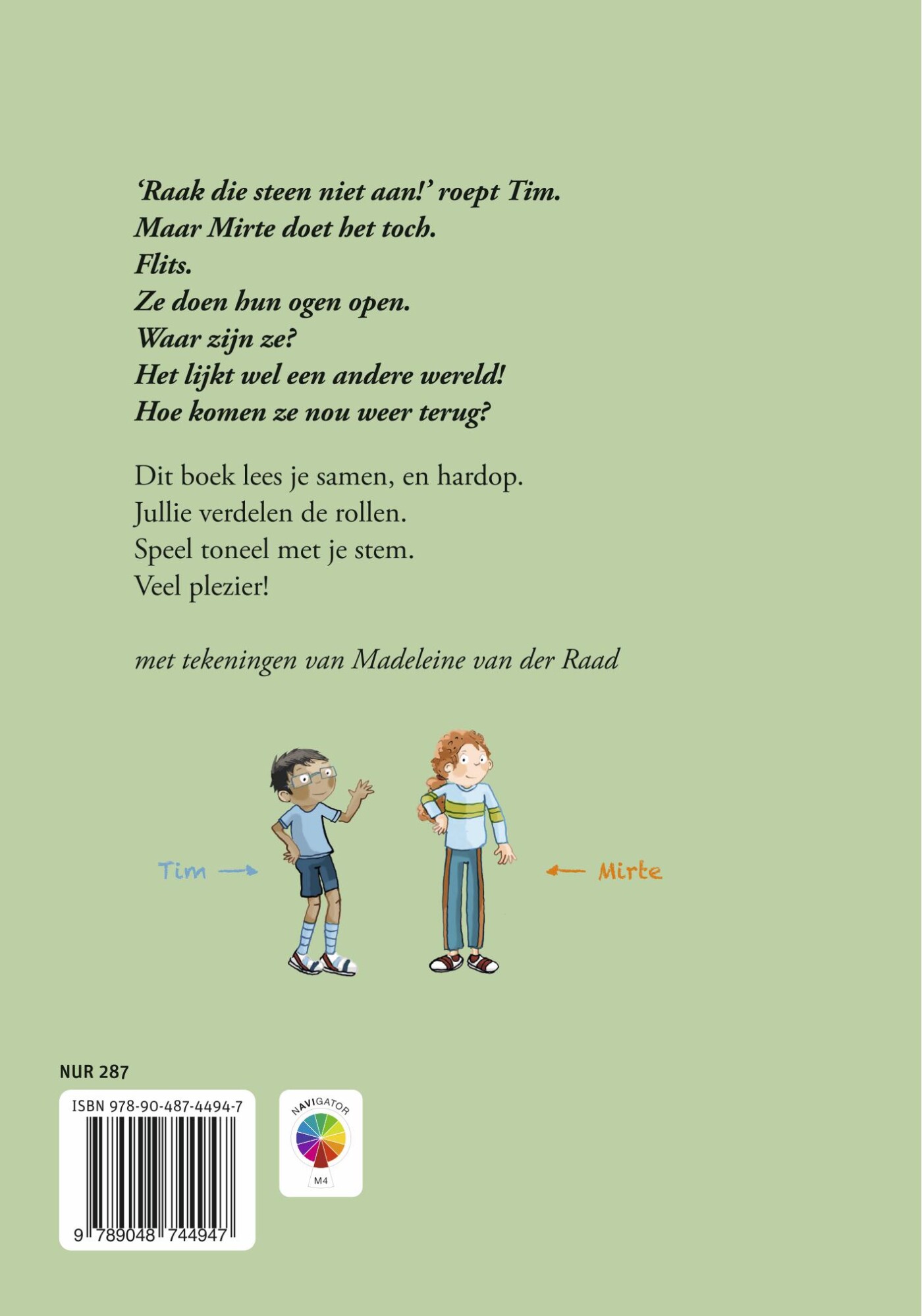 Raak die steen niet aan! / Toneellezen achterkant