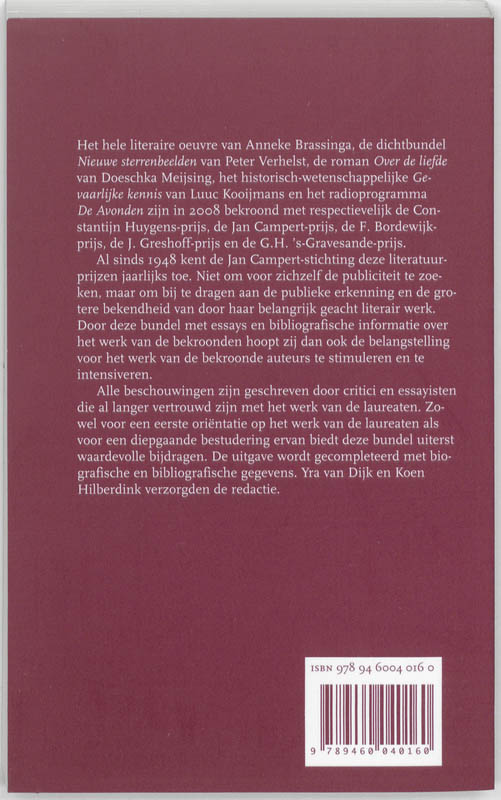 Jan Campertprijzen 2008 achterkant