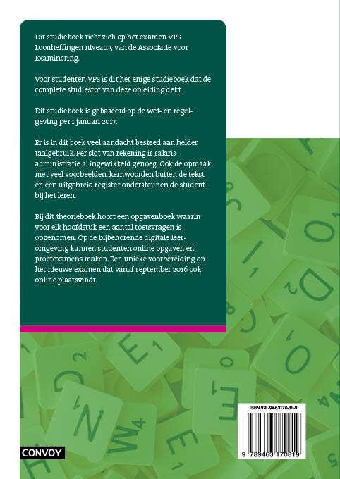 Vakopleiding Payroll Services 2017/2018 Loonheffingen Theorieboek achterkant