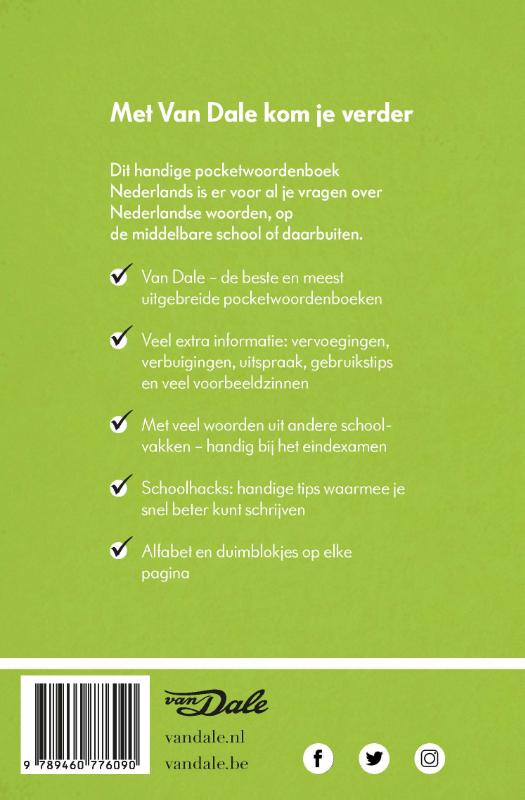 Van Dale Pocketwoordenboek Nederlands achterkant