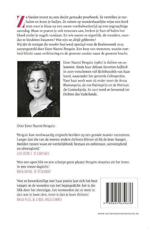 Wij zijn de menigte die moeder heet achterkant