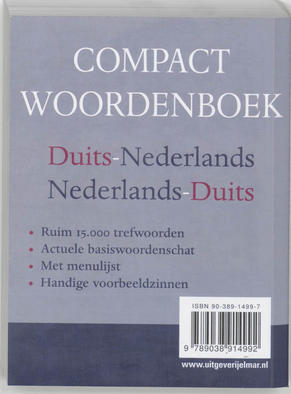 Woordenboek Compact Duits achterkant