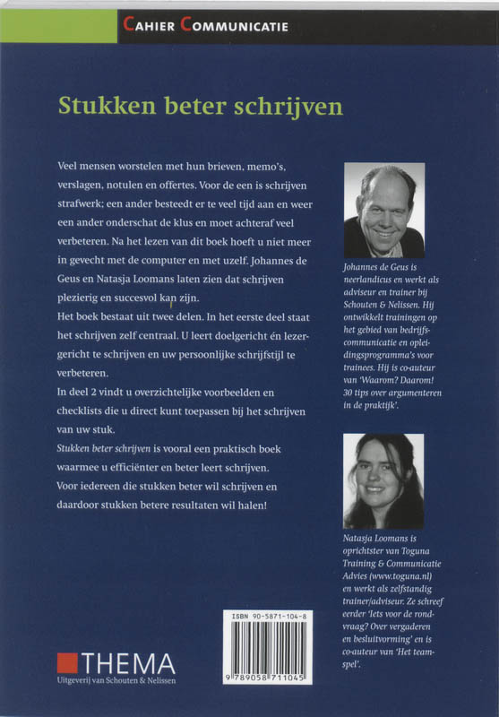 Stukken beter schrijven / Cahier Communicatie achterkant