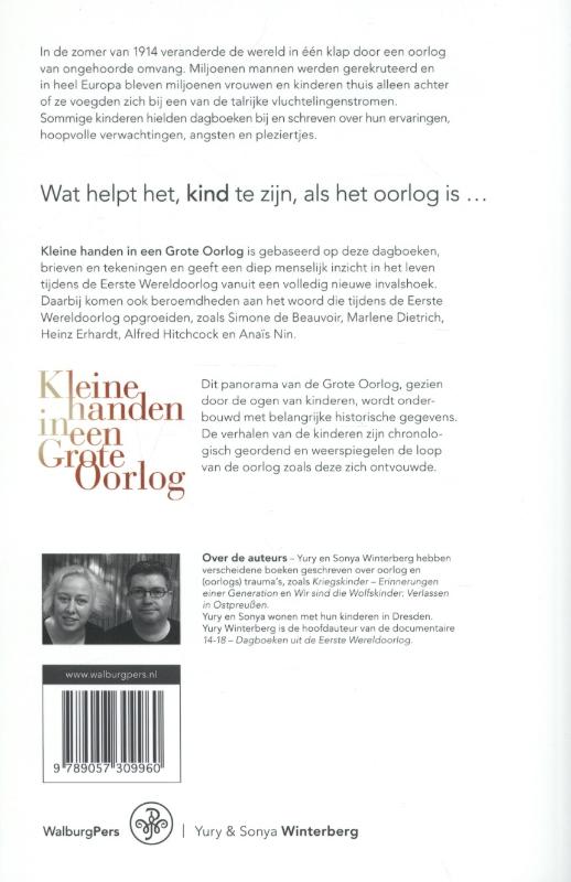 Kleine handen in een grote oorlog achterkant
