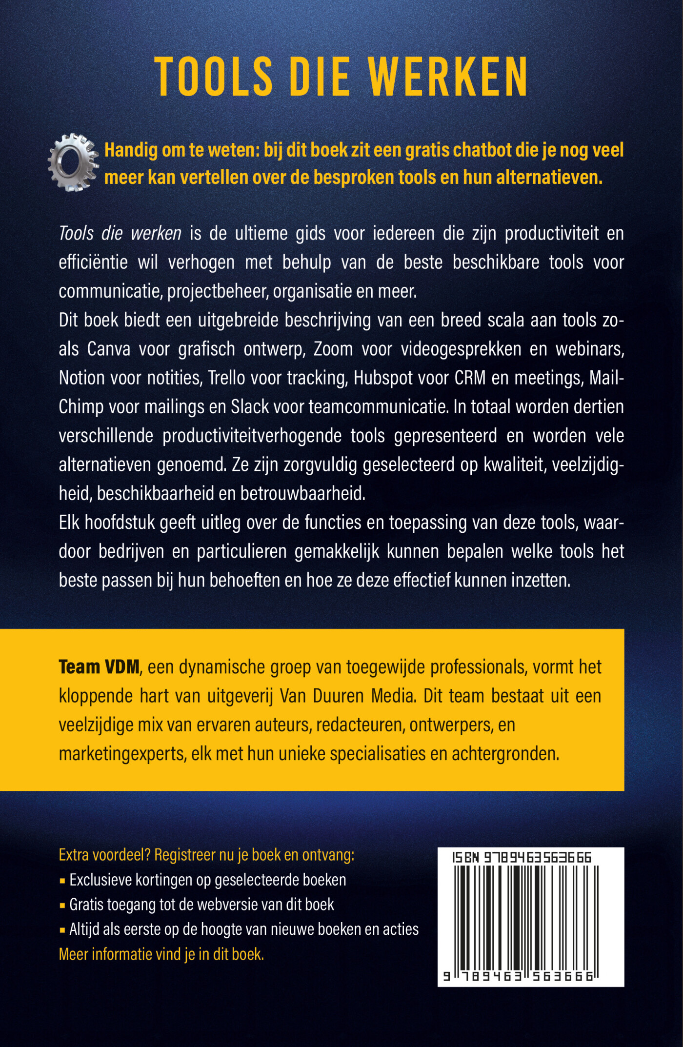 Tools die werken achterkant
