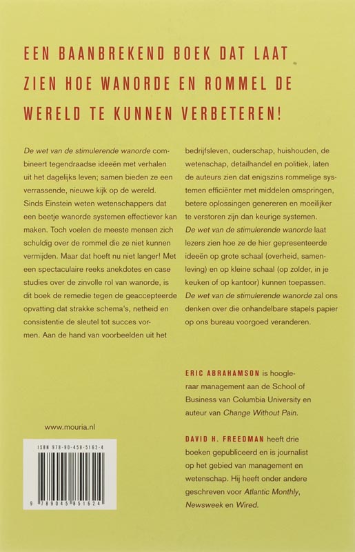 De wet van de stimulerende wanorde De wet van de stimulerende wanorde achterkant