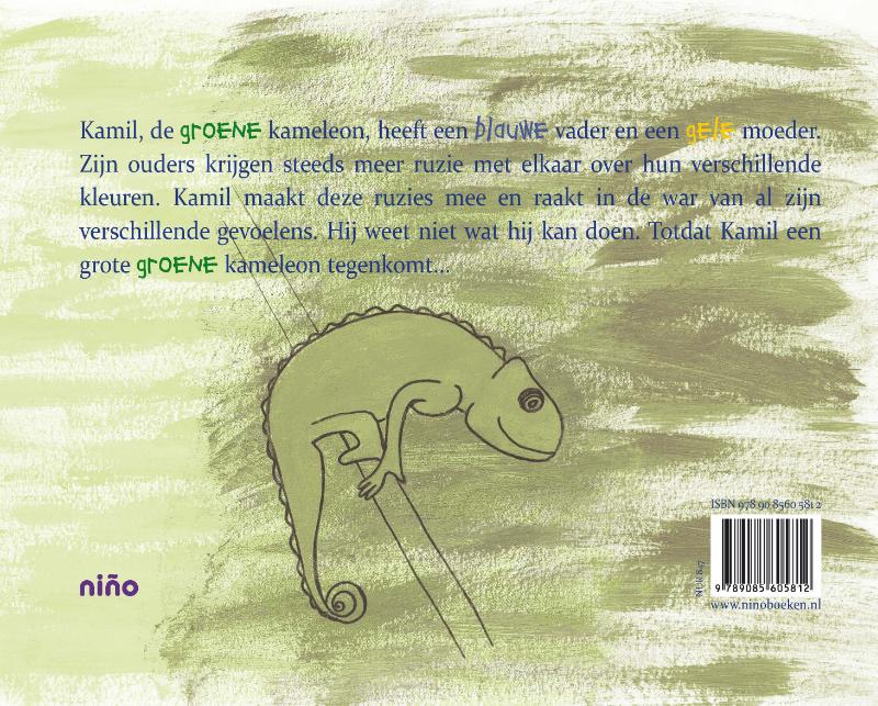 Kamil, de groene kameleon achterkant