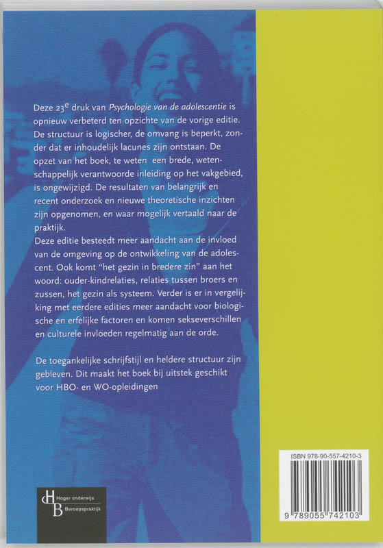 Psychologie van de adolescentie Psychologie van de adolescentie achterkant