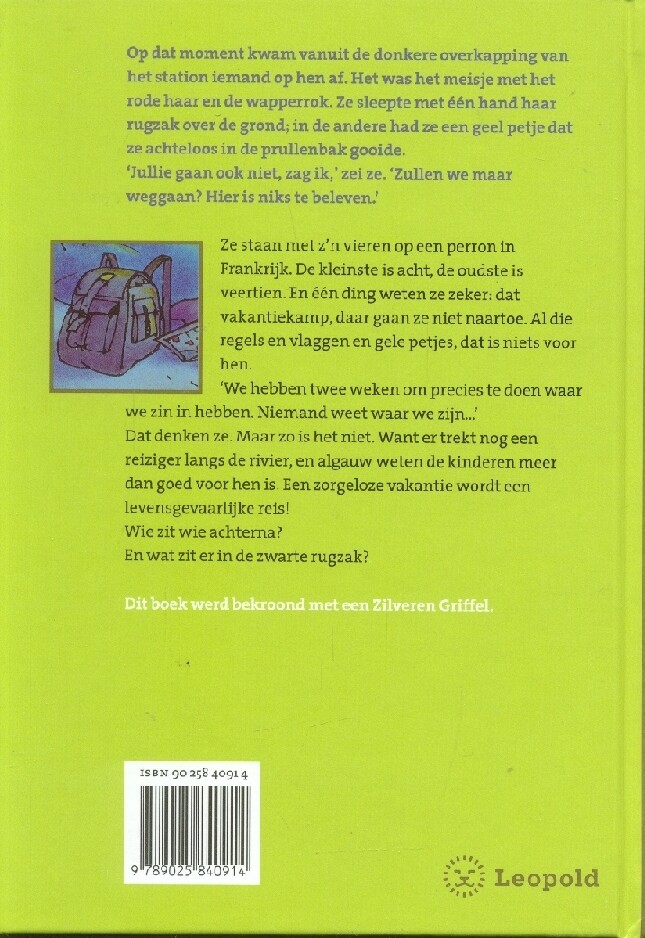 De zwarte rugzak achterkant