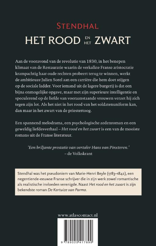 Het rood en het zwart / LJ Veen Klassiek Het rood en het zwart / LJ Veen Klassiek achterkant