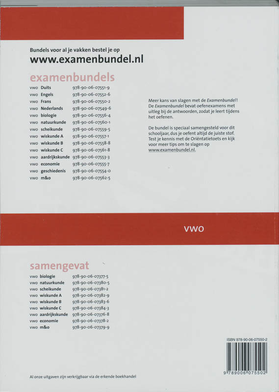 Examenbundel 2009/2010 vwo Frans achterkant