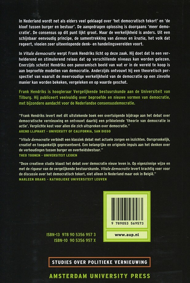 Vitale democratie / Studies over politieke vernieuwing achterkant