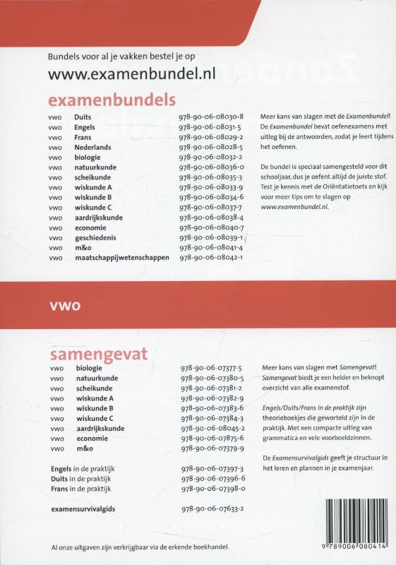 Examenbundel 2013/2014 Vwo m&o achterkant