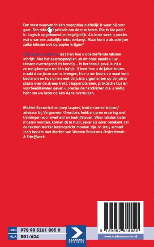 Overtuigen op één A4 Overtuigen op één A4 achterkant