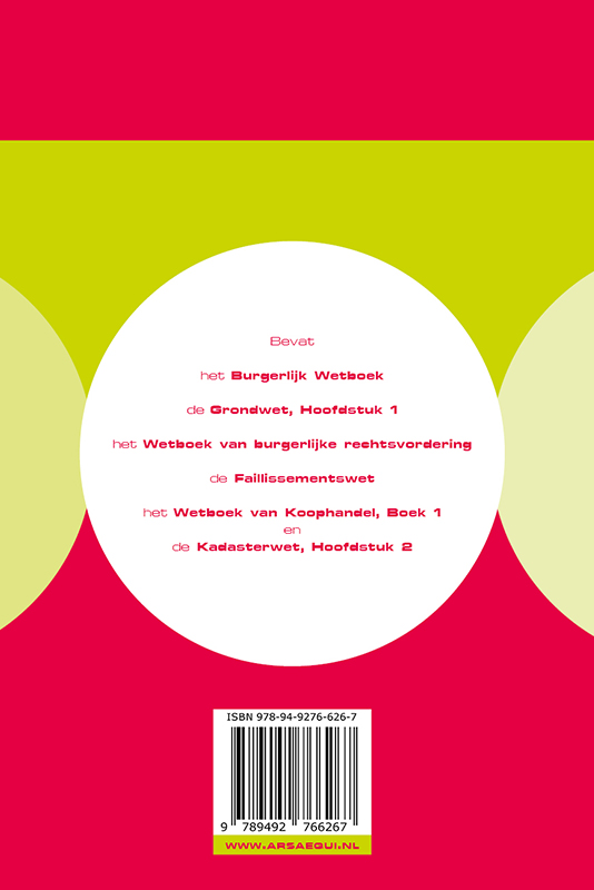Burgerlijk recht 2018/2019 / Ars Aequi Wetseditie achterkant