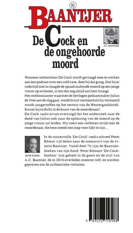 De Cock en de ongehoorde moord / Baantjer / 92 achterkant