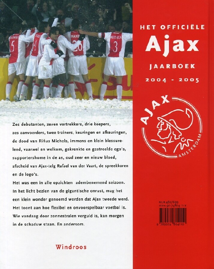 OFFICIELE AJAX JAARBOEK 2004 2005 achterkant