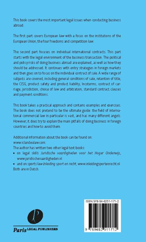 Introduction to International Commercial and European Law Introduction to International Commercial and European Law achterkant