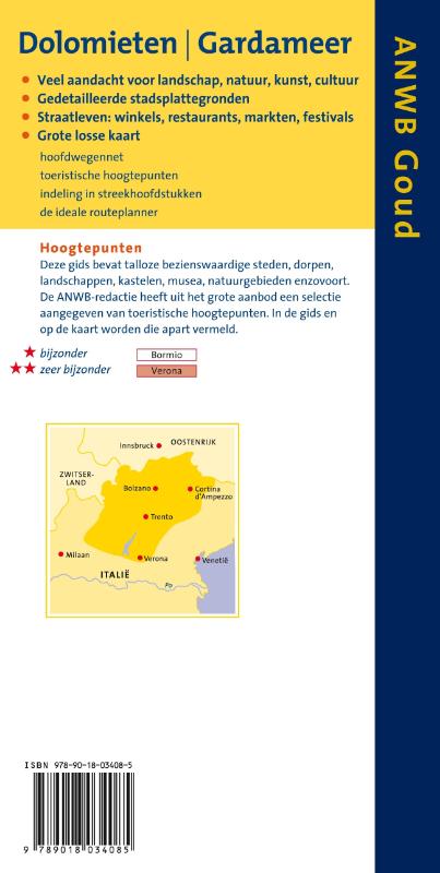 Dolomieten, Gardameer / ANWB goud achterkant