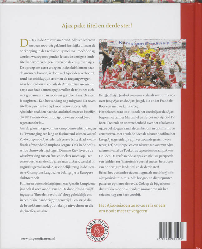 Het officiële Ajax jaarboek 2010-2011 achterkant