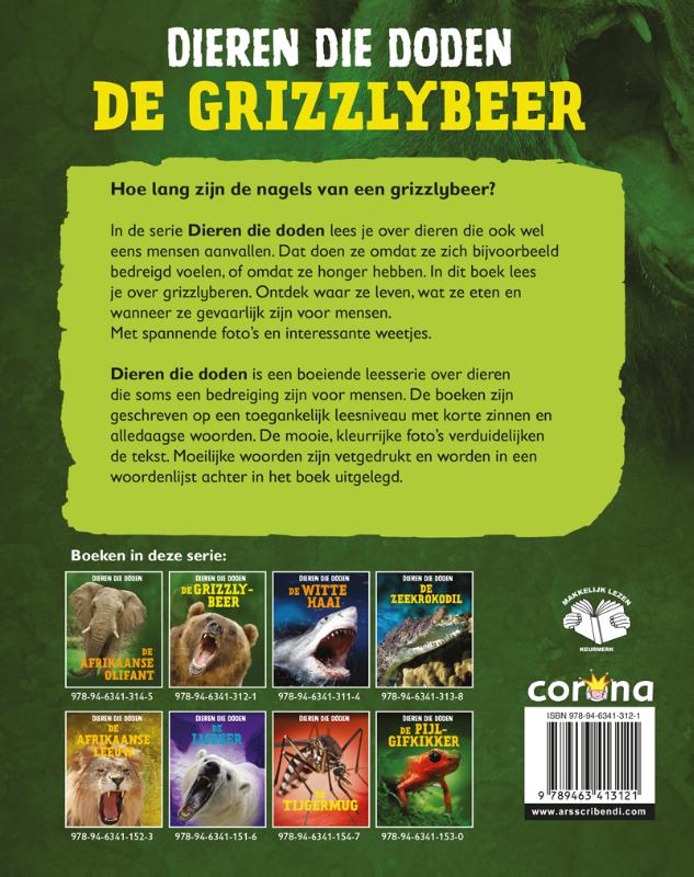 De grizzlybeer / Dieren die doden achterkant