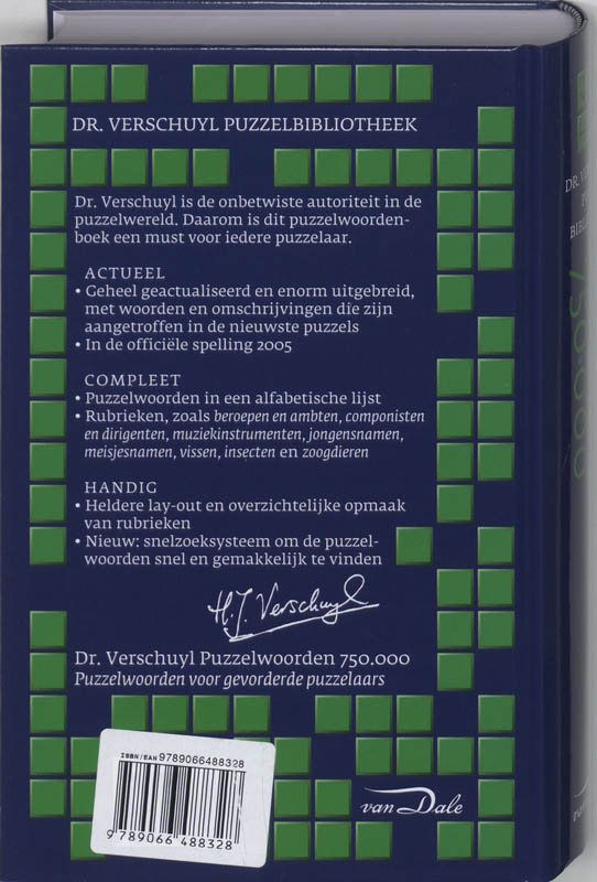 Dr. Verschuyl Puzzelwoorden 750.000 / Dr. Verschuyl Puzzelbibliotheek Dr. Verschuyl Puzzelwoorden 750.000 / Dr. Verschuyl Puzzelbibliotheek achterkant