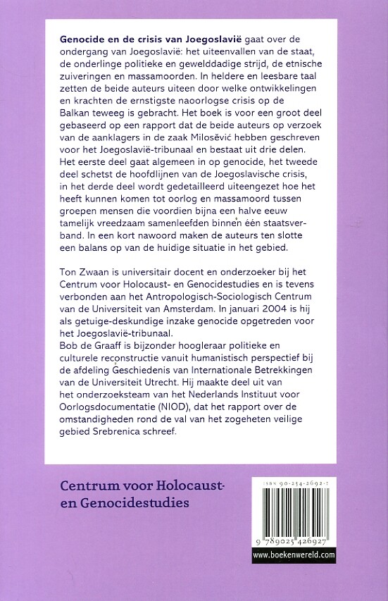 Genocide en de crisis van Joegoslavië 1985-2005 achterkant