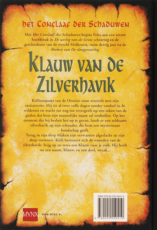 Klauw van de zilverhavik / Het conclaaf der schaduwen / 1 achterkant