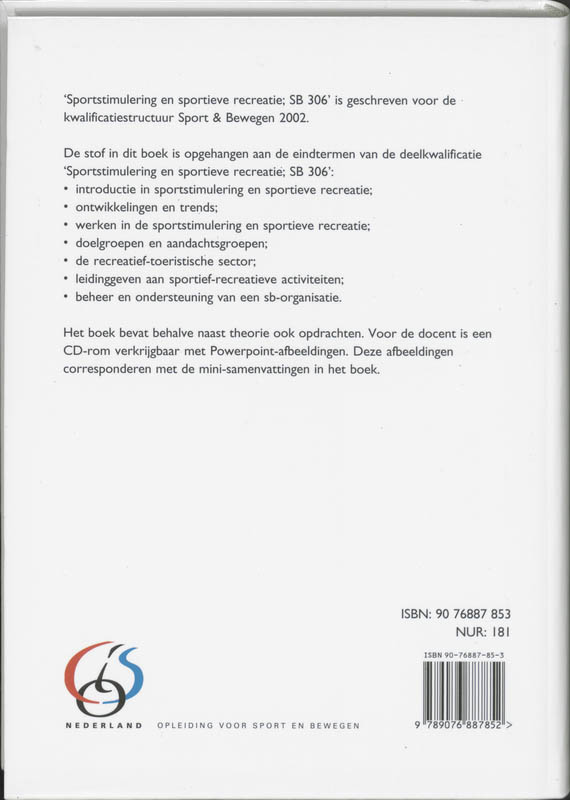 Sportstimulering en sportieve recreatie / SB 306 achterkant