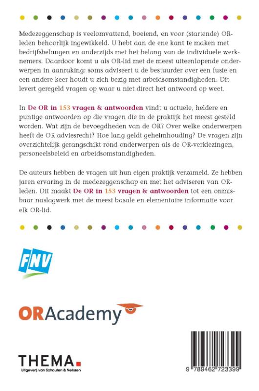 De OR in 153 vragen en antwoorden achterkant