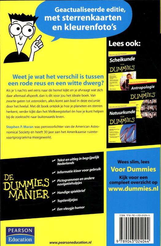 Voor Dummies - Sterrenkunde voor dummies achterkant