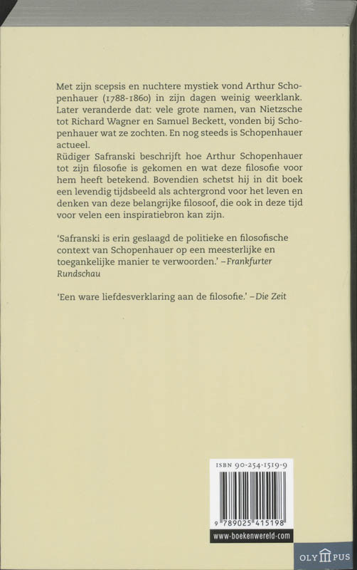 Arthur Schopenhauer Arthur Schopenhauer achterkant