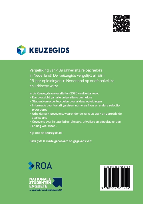 Keuzegids universiteiten 2020 Keuzegids universiteiten 2020 achterkant