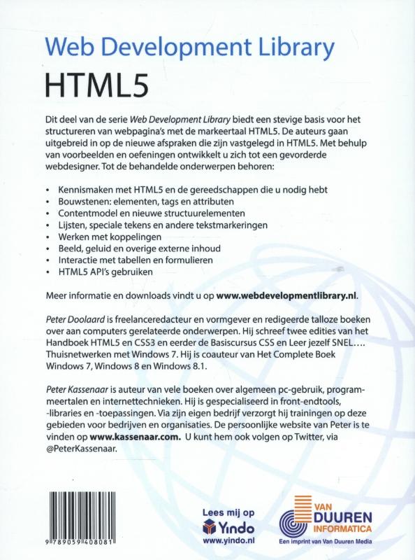 HTML5 / Web Development Library HTML5 / Web Development Library achterkant