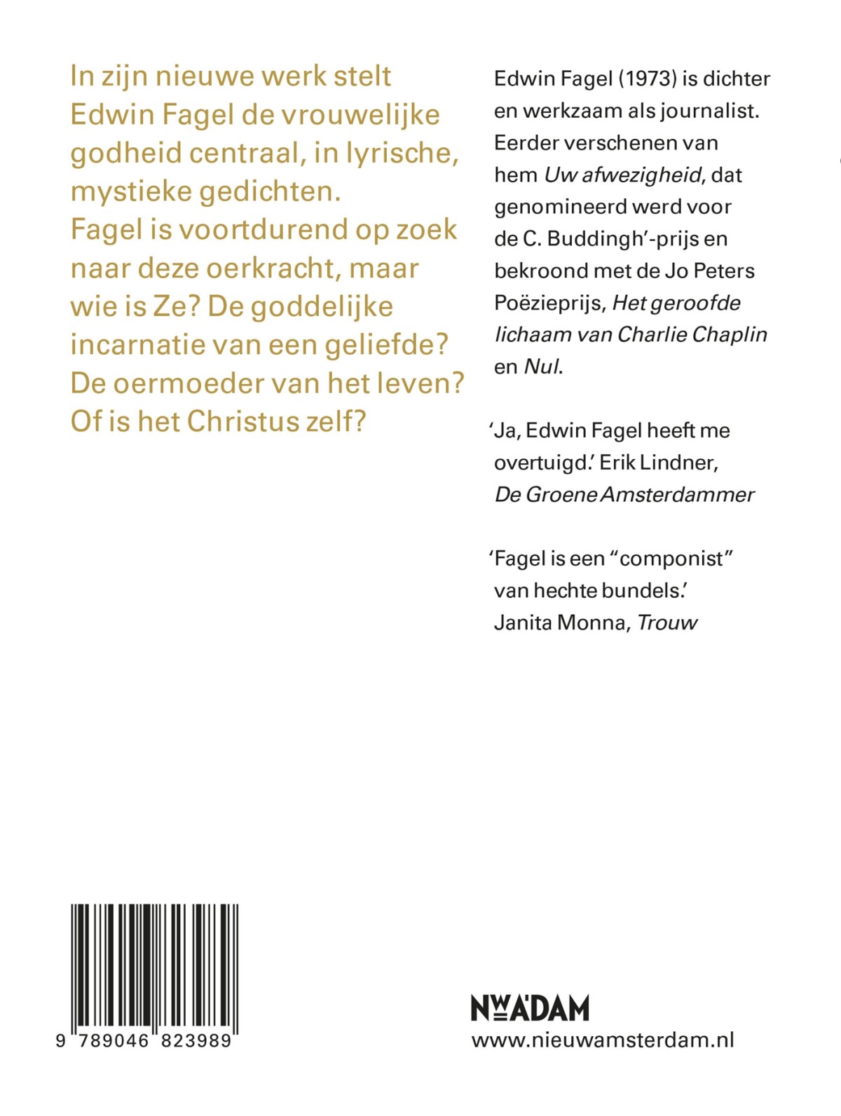 Het extatische landschap in achterkant