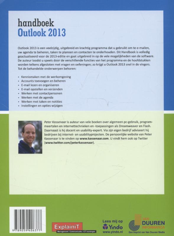 Handboek Outlook 2013 / Handboek achterkant