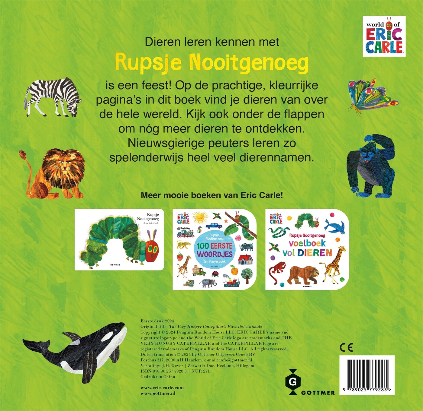 100 eerste dieren / Rupsje Nooitgenoeg achterkant