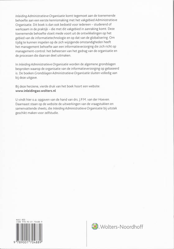 Inleiding administratieve organisatie achterkant