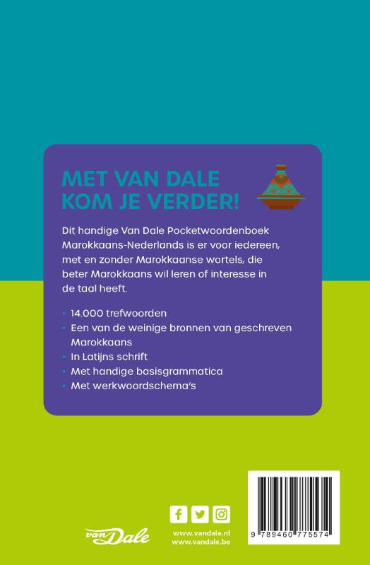 Van Dale Pocketwoordenboek Marokkaans-Nederlands achterkant
