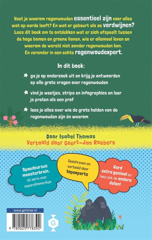 Onze rijke regenwouden / Spoedcursus meesterbrein achterkant